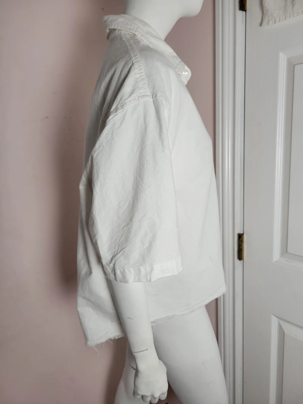 Urban Outfitters White Button Down Shirt Oversized 100% Cotton Boxy Fit Large - Picture 5 of 7